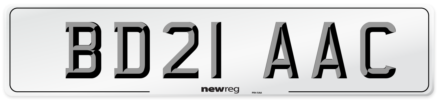BD21 AAC Number Plate from New Reg